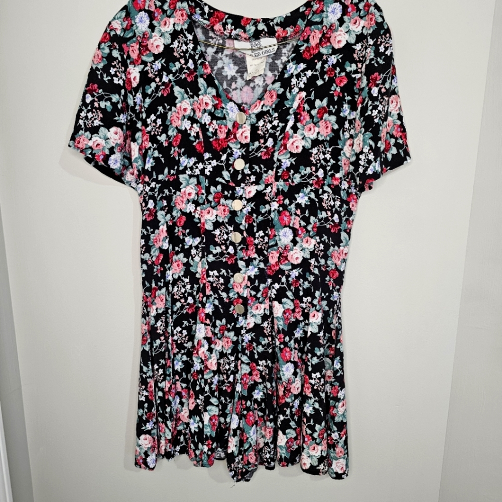 Vintage 90s Spoiled Girl Floral Spring Romper - size 5
